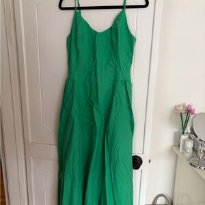 Babaton aritzia green linen dress